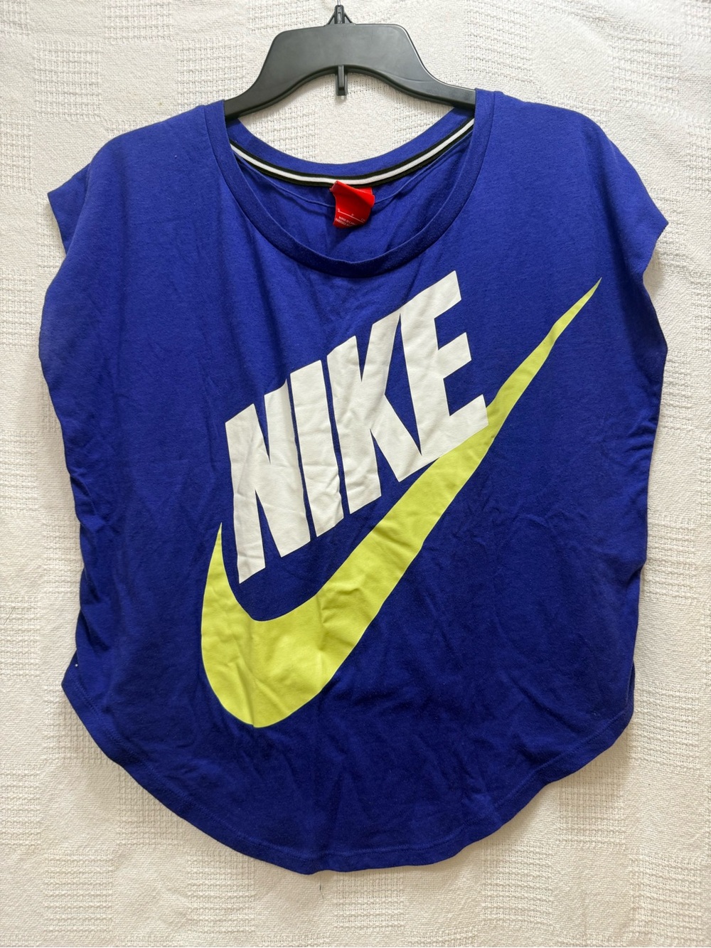 Nike Women's Royal Blue Tank with Large Lime Swoosh